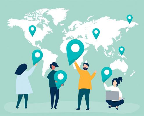 Local SEO citations and business listing optimization illustration